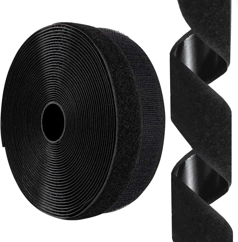 2.5 cm x 25 m Velcroes adhesive back fastener roll, nylon self-adhesive heavy strip fastener, suitable for home office school