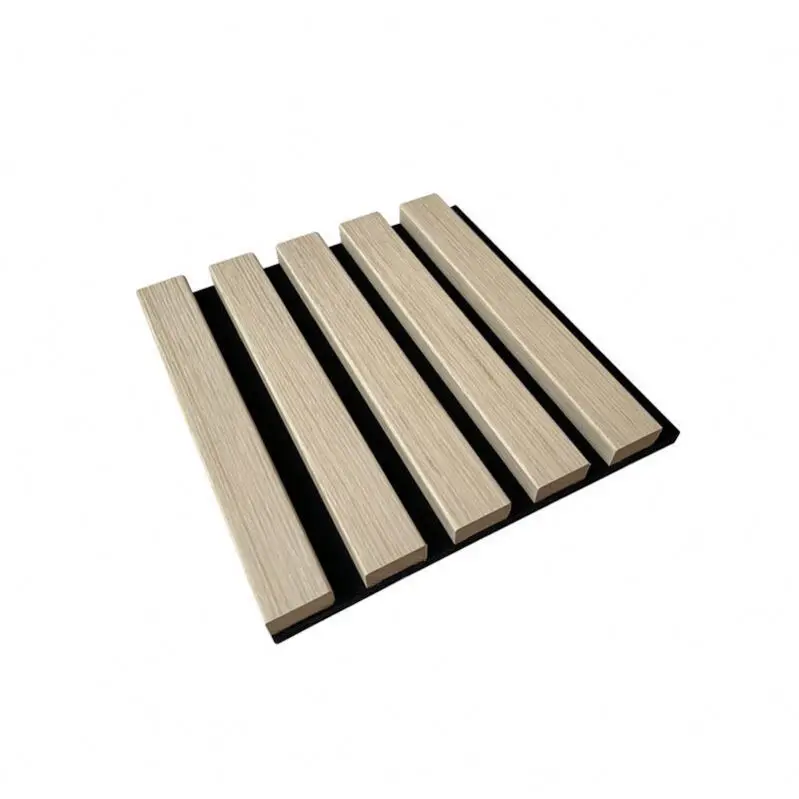 Wall Panel Led Wooden Slats Pet Strip for 3 Side Veneer Lighting Technical Wood Valnut Acoustic Black Akupanel