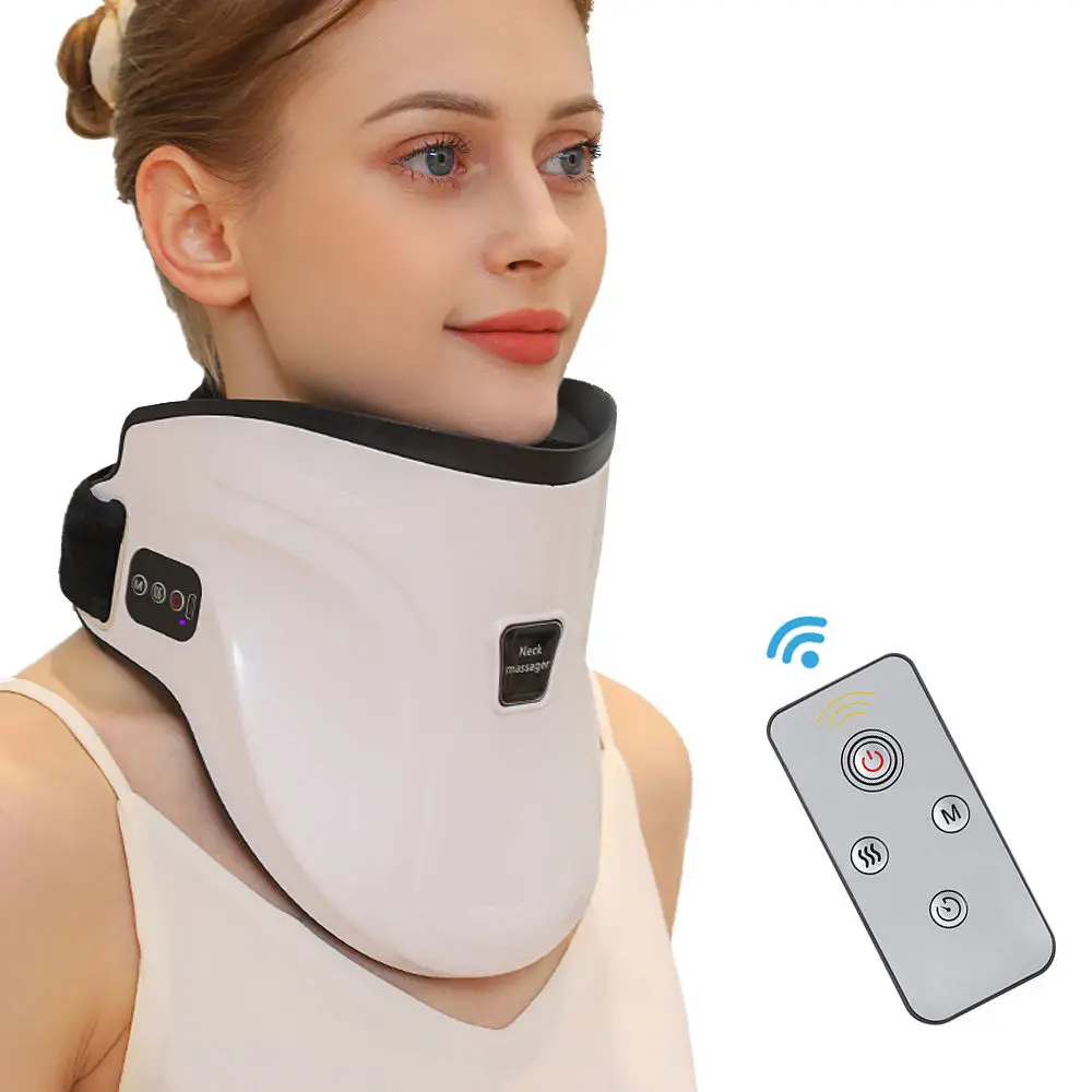 2024 Hot products Wireless remote control cervical traction device Electric infrared heating vibration airbag neck massager