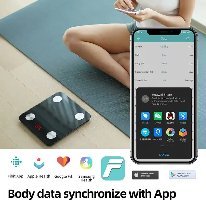 Hot Selling Electronic Smart Digital Bathroom Scale with App Display Scales  Weight Measuring Basic Body Analysis Scale