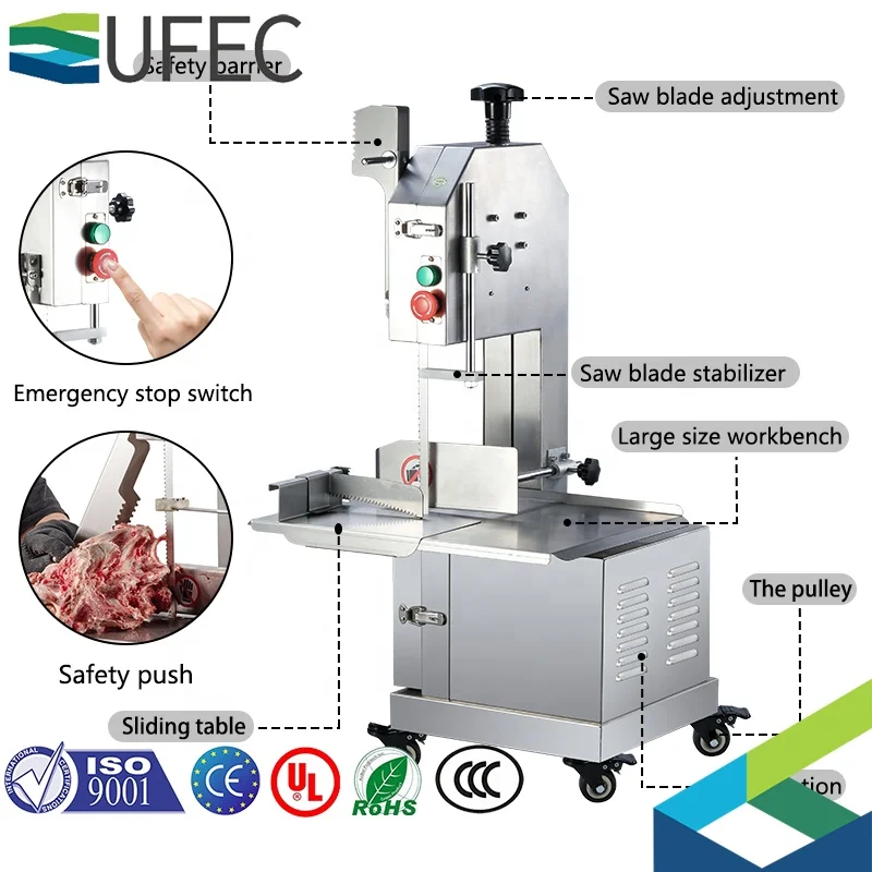 Newly upgraded Electric Butchers Frozen Meat Steak Cutter Cutting Machine Bone Sawing Machine for Fish Pork Cow Beef Mutton