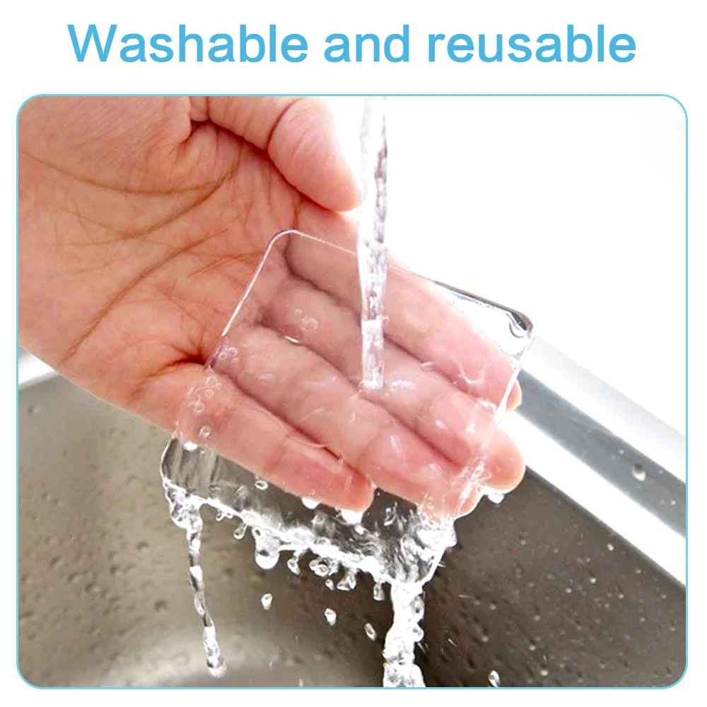 4pcs Anti Slip Square Double Sided Adhesive Transparent Earthquake-resistant Gel Pads For Furniture