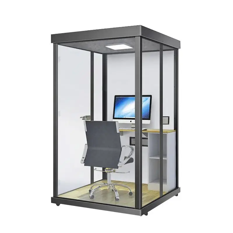 Outdoor Modern Soundproof Glass Multi-functional Telephone Booth Mobile Office Pod