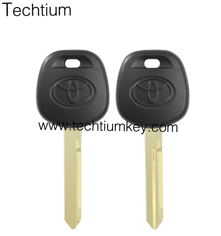 Techtiumkey  Car Transponder Key Case Shell for Toyota Camry Scion Daihatsu with Uncut Key Blade and Hole of Transponder Chip