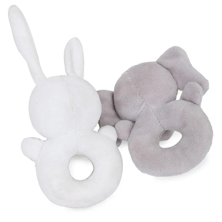 Baby Educational Bed Toy Elephant Comfortable Rattle Hand Grip Rod Toys Soft Teether Cotton Animal Toy Gift Soothing Bb Stick