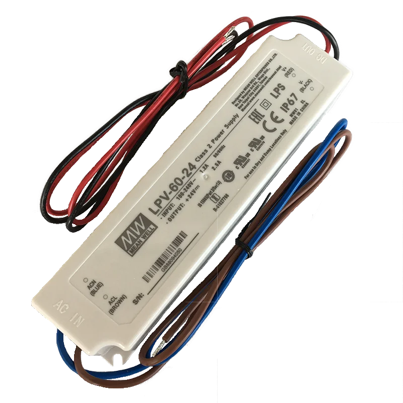  Meanwell AC DC Single Output LPV-60-24 Sealed Panel Mount smps 24vdc 24V 24 volts Power