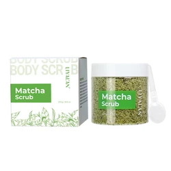 Custom Logo Skin Lightening Detoxifying Exfoliating Sea Salt Matcha Green Tea Body Scrub