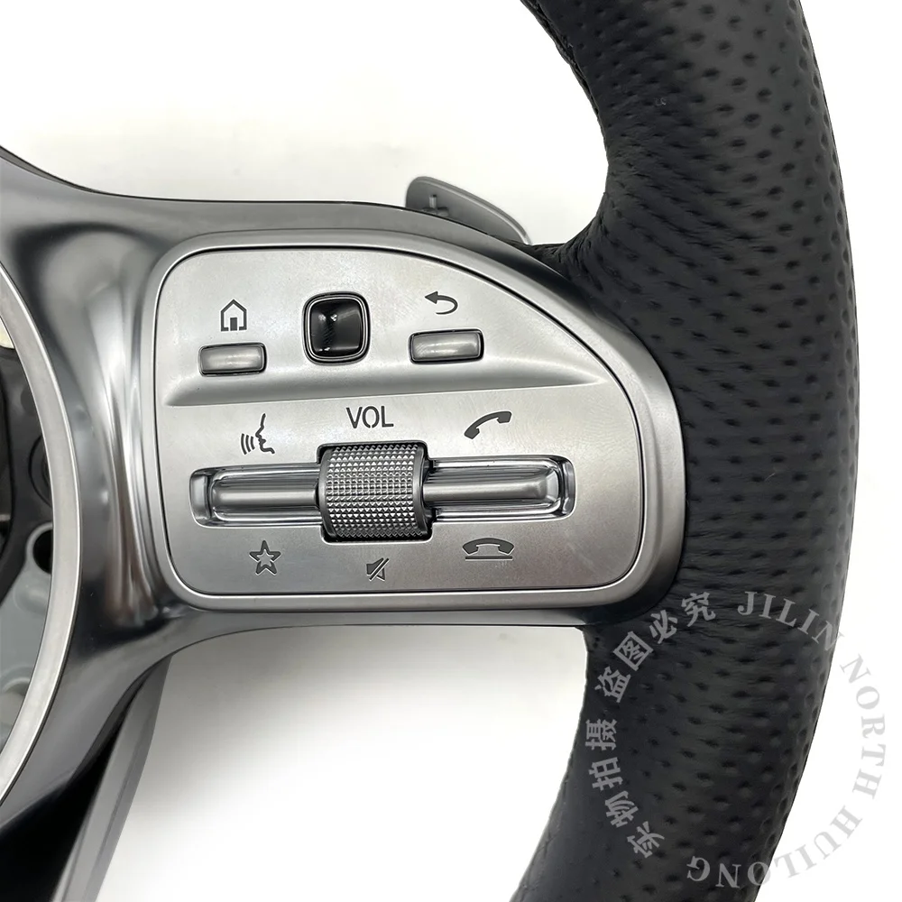 Customize Leather Perforated Leather Paddle Shifter Steering Wheel For Mercedes Benz
