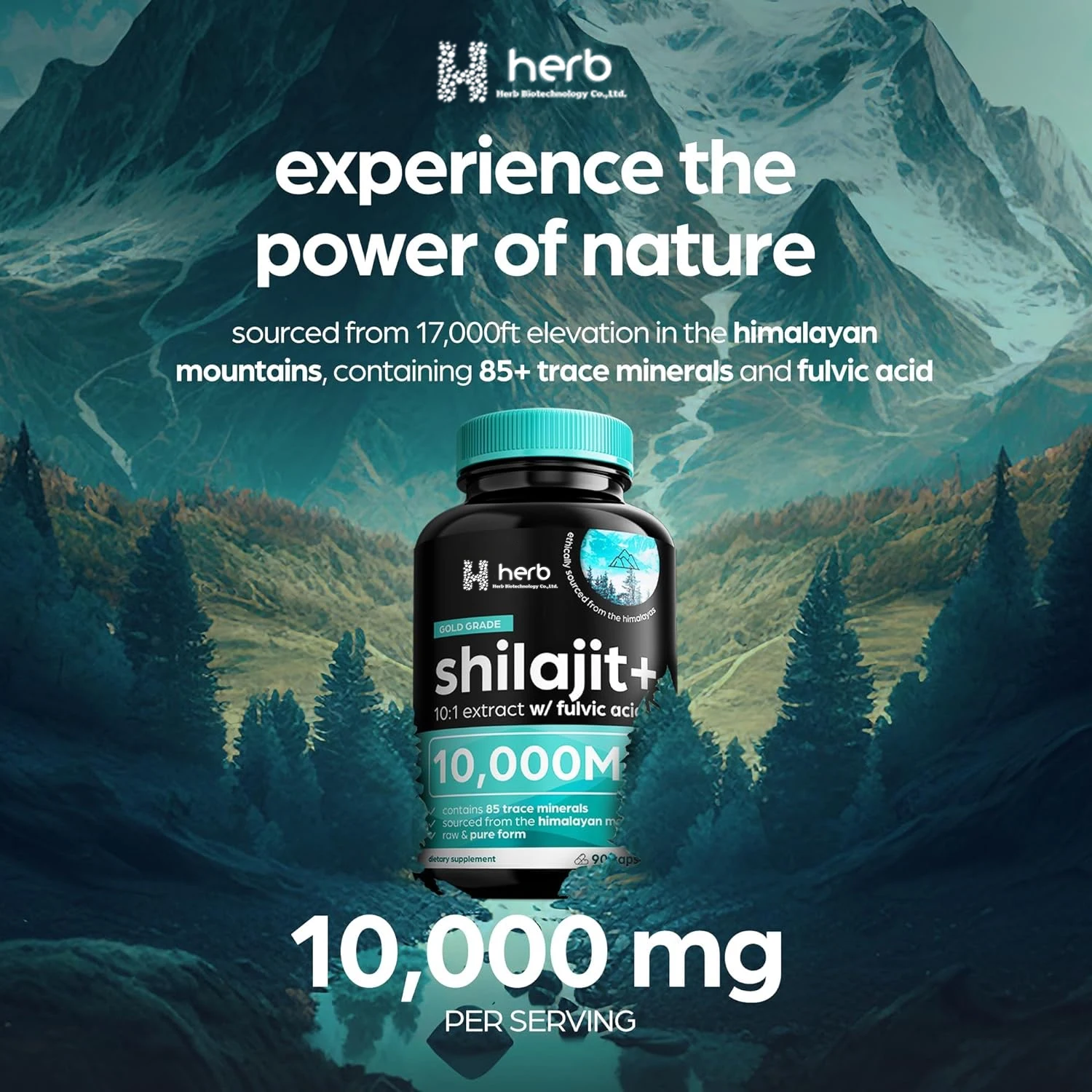 OEM Private label 10000 mg Nature himalayan shilajit gold capsules