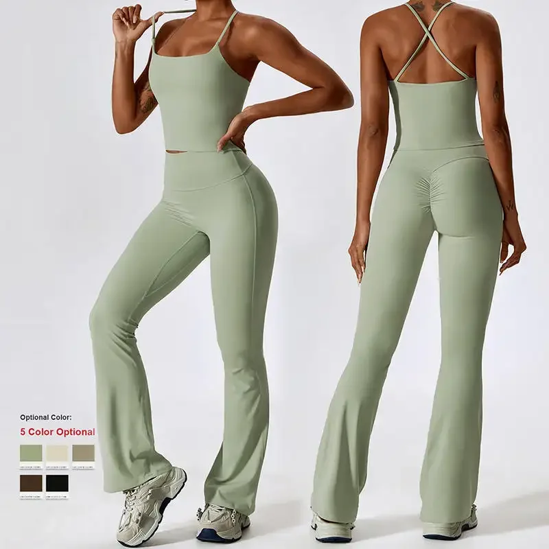 Training yoga 2 PCS yoga set Activewear for women short sleeve  leggings fitness gym clothing breathable high elastic sportswear