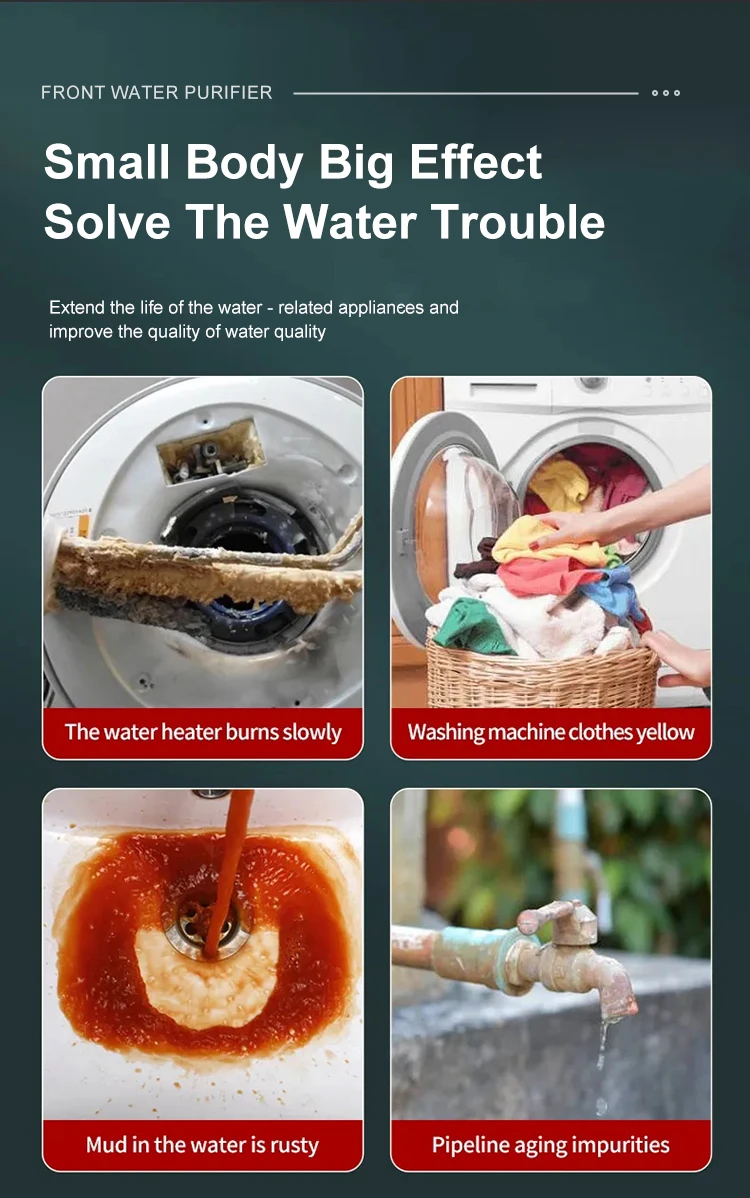 Detachable & Regular Cleaning 4.5*4.5*9.8CM Scale Front Water Purifier With Scale Inhibitors