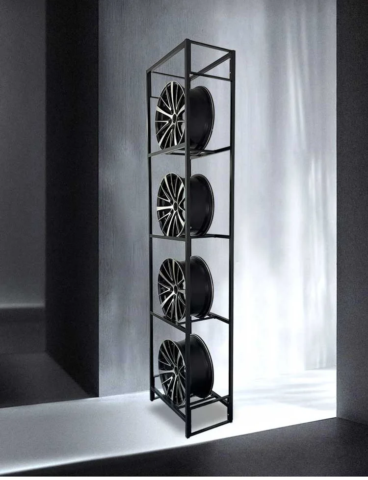 Customized Tire Display Stand Car Tire Standing Wheel Rim Display Rack Storage Wheel Hub Rack