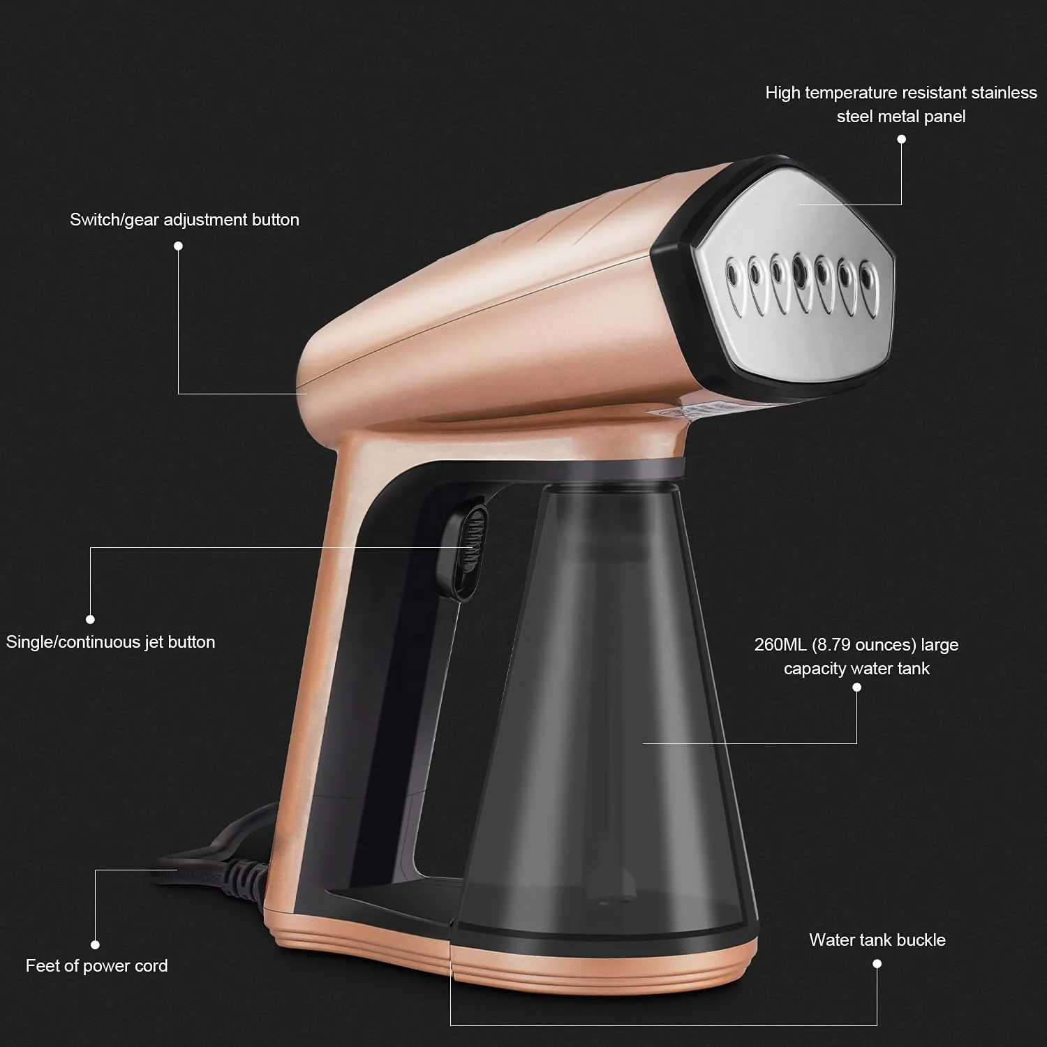 Wholesale Supplier Home 1500 Watt Handheld Steamer for Clothes Portable Travel and Home Use Steamer Foldable Fabric Garment