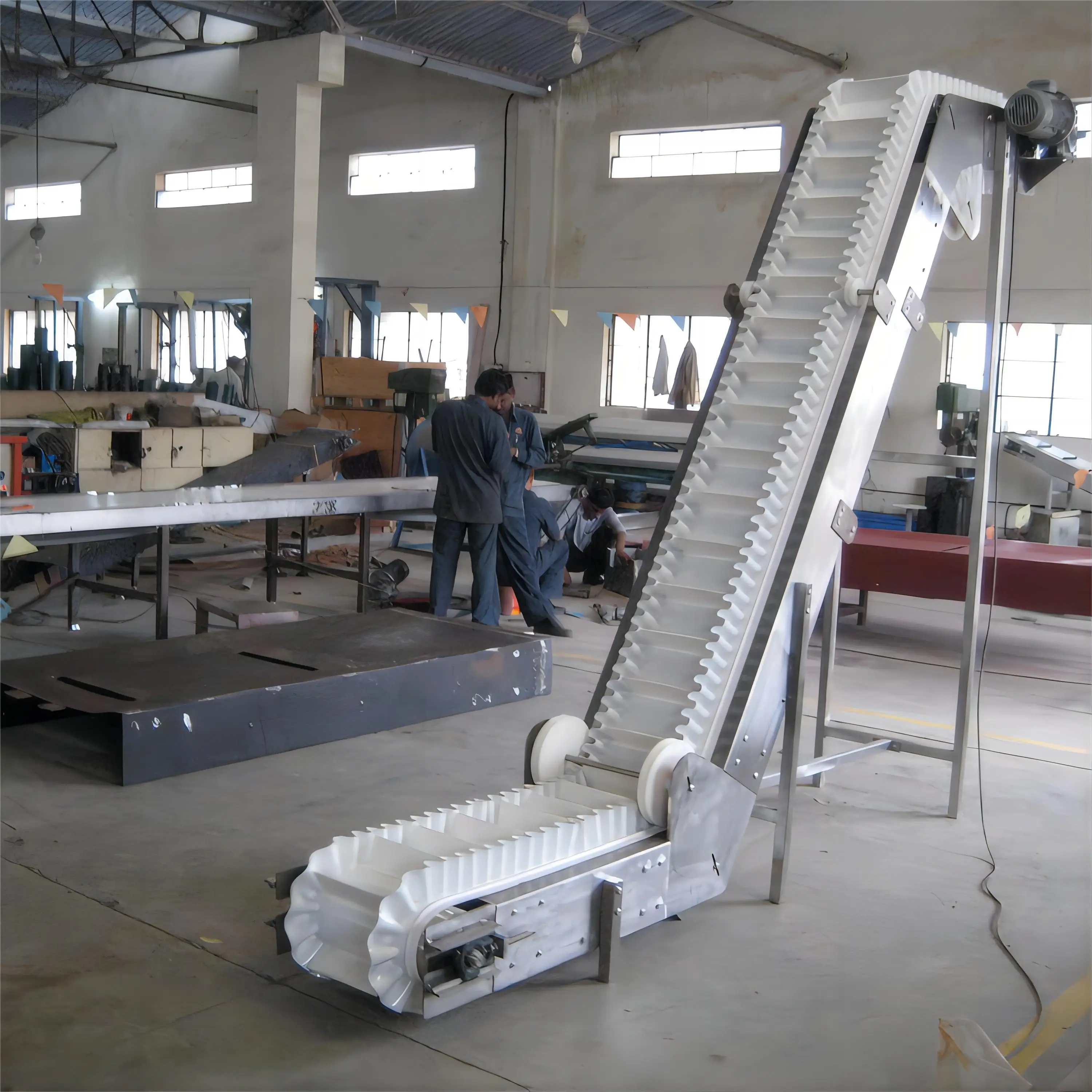 FBD Transport Grain Concrete Cement Food Packing Bag Portable loading Inclined Belt Conveyor