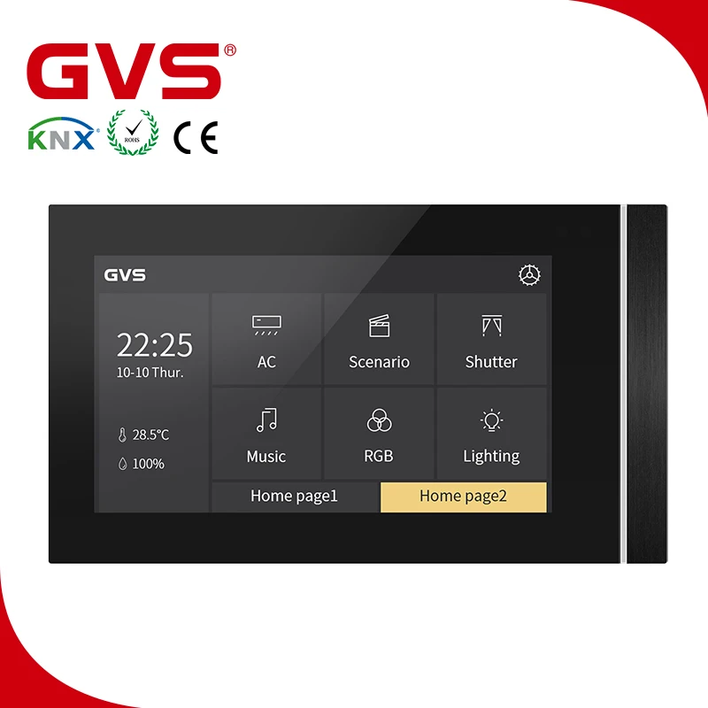  Завод Гуанчжоу KNX/bei GVS KNX решение для умного дома осветительная занавеска функция управления сенсорный экран 5 дюймов сенсорная