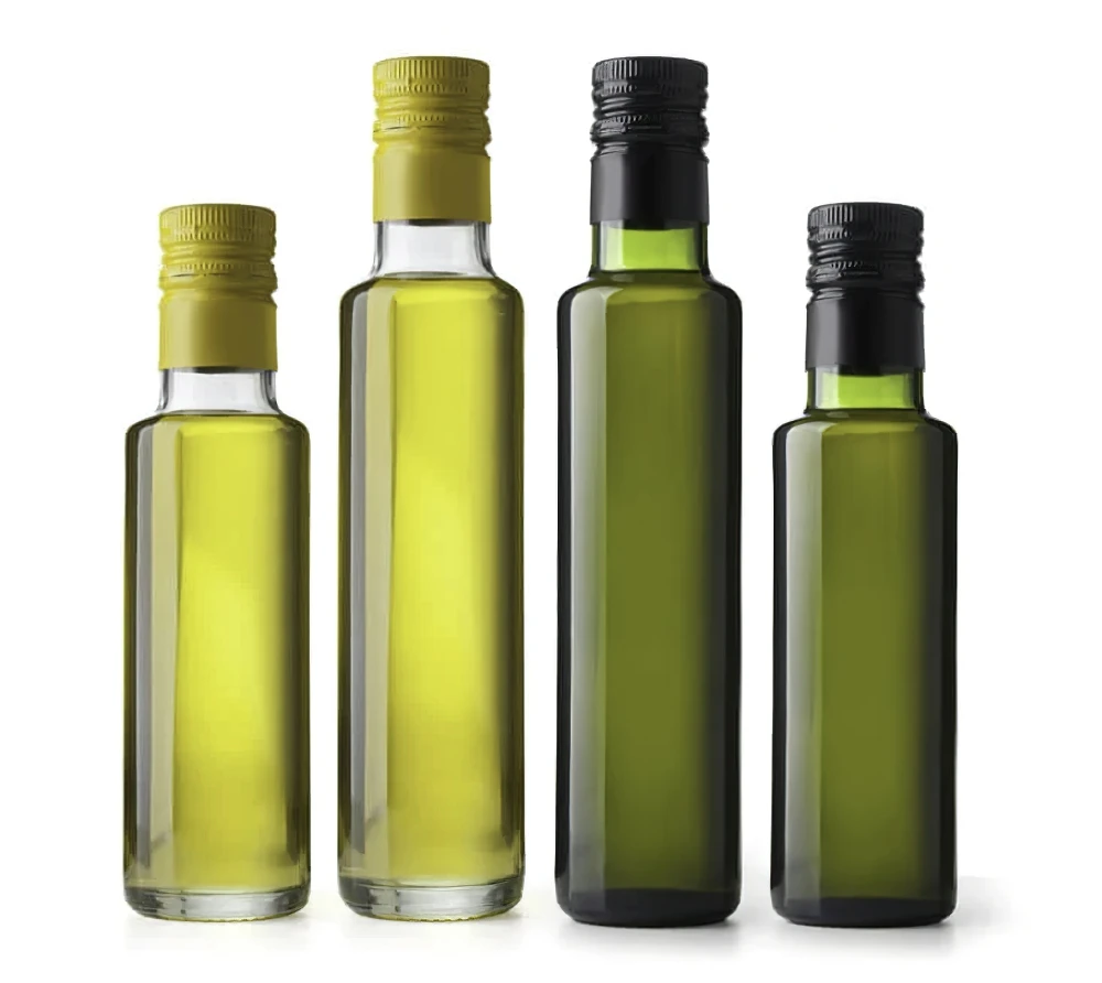 Wholesale 100ml 250ml 500ml 750ml 1L Empty Square Dark Green Marasca Cooking Olive Oil Glass Bottles