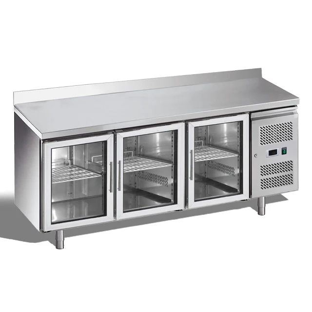 Auchmc Am-U140Af Worktable 4 Door Commercial Drawer Refrigerator Workbench Freezer With 400L Capacity