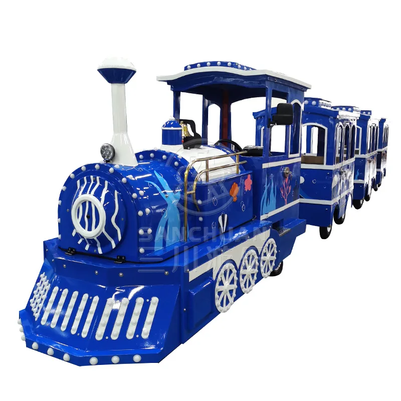 China Supplier 24 Passenger Indoor Mini Kids Ocean Theme Tourist Electric Battery Power Trackless Train For Shopping Mall Center