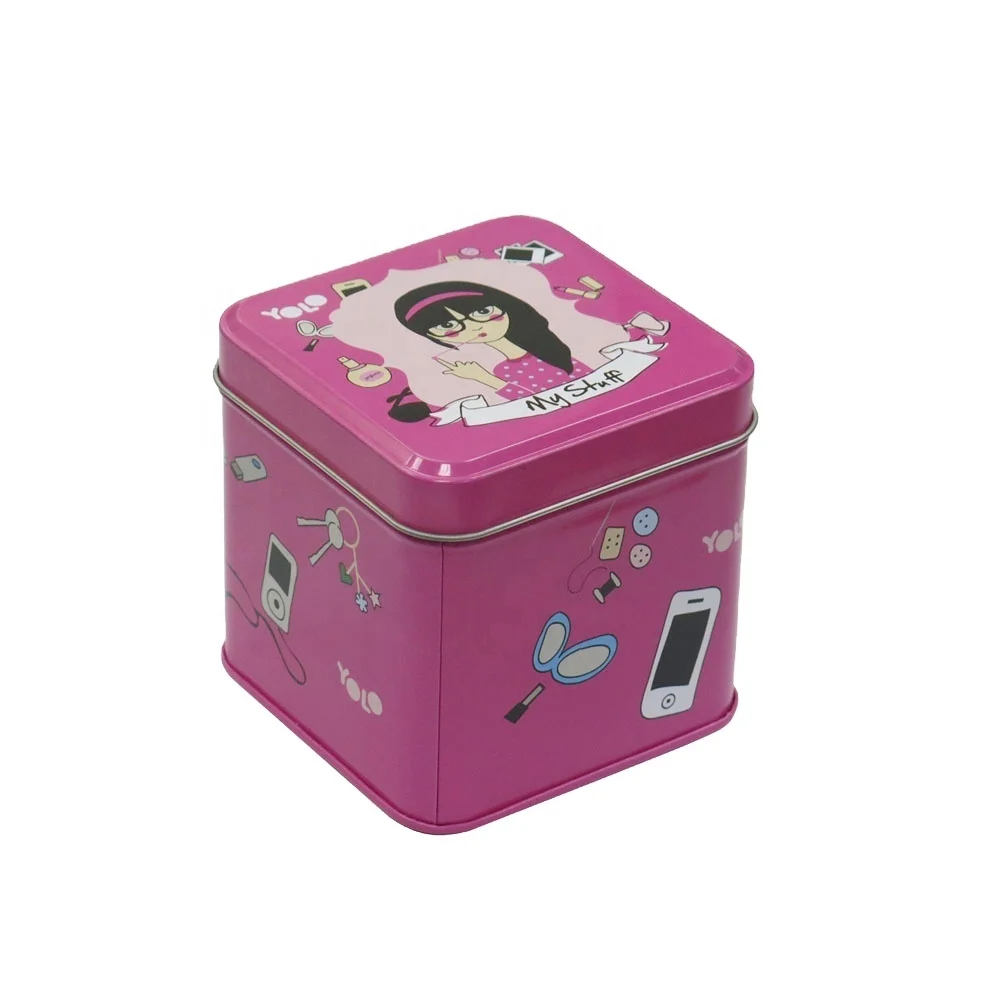 
welcome wholesale Custom logo Food grade Small Square cube chocolate candy toy sweet gift box tin package 