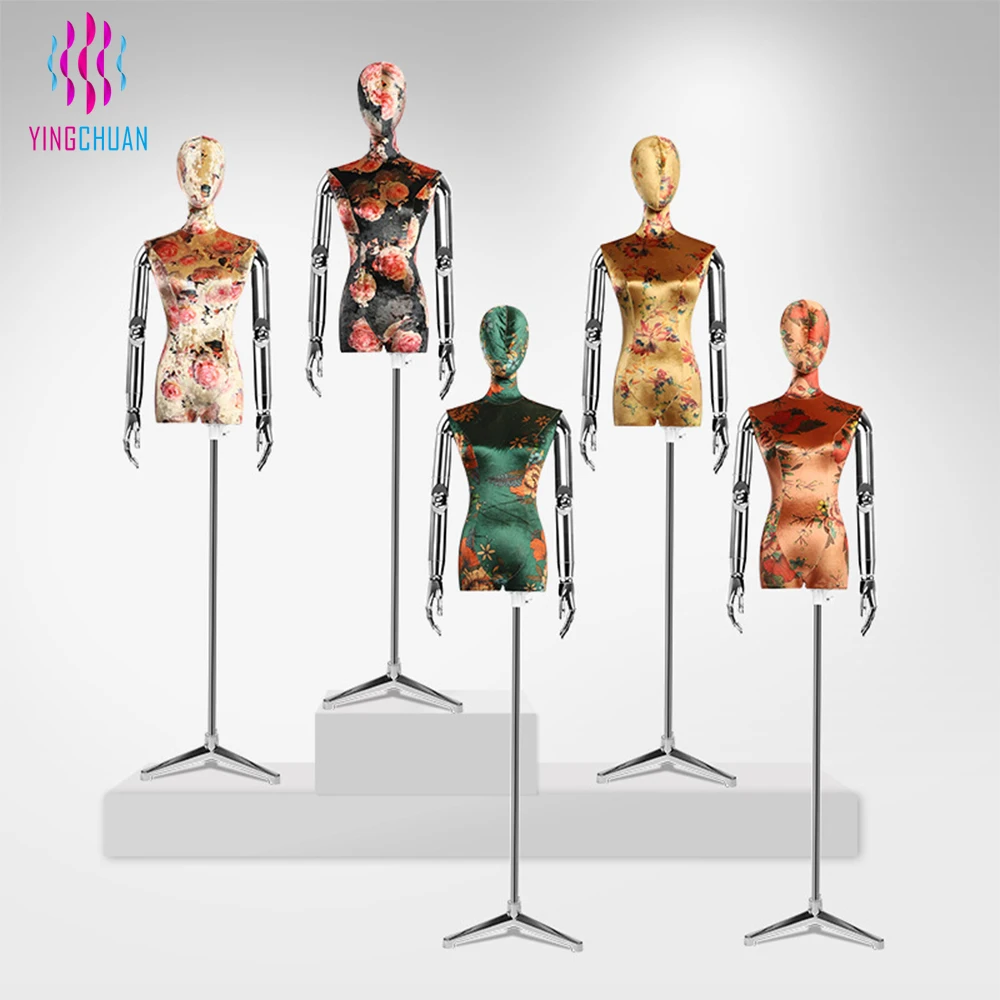 Fashion Lady Display Clothing Store Dress Form Torso Mannequin Woman Upper-body Half Body Display Mannequin With Hand