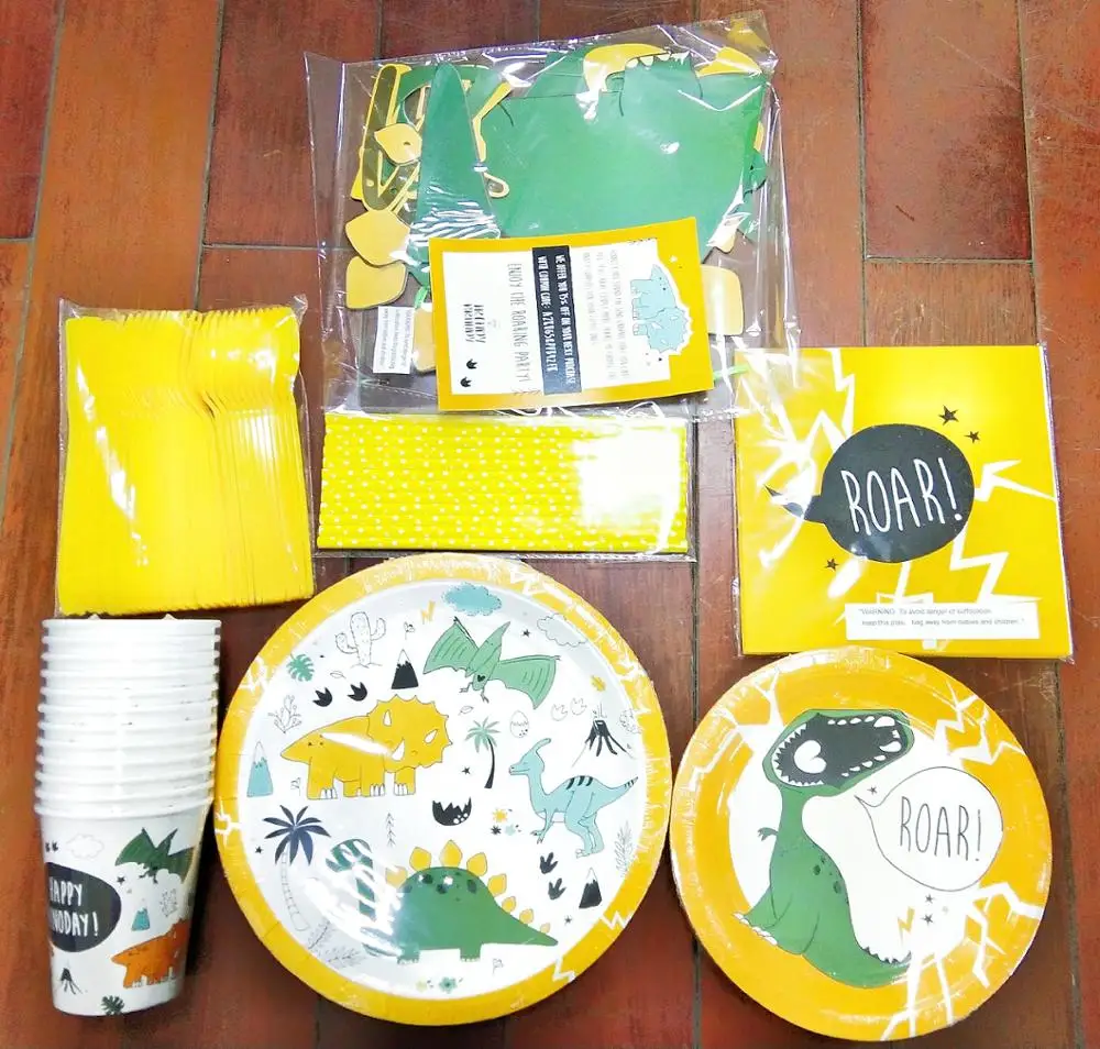 
dinosaur birthday party supplies for kids dinosaur party pack spoons forks plates set 