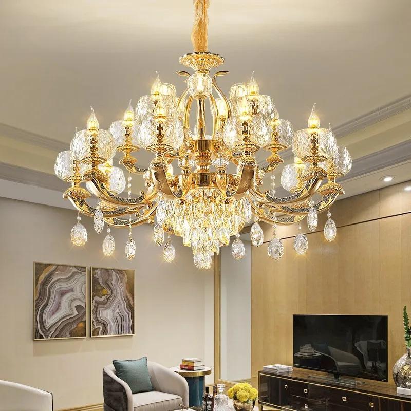 European zinc alloy chandelier living room light modern simple European bedroom light simple atmosphere dining room lighting