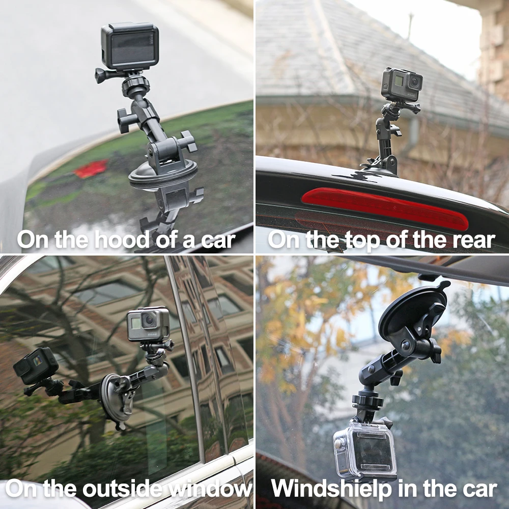 SUREWO GoPro Accessories Powerful Suction Cup Mount Compatible with GoPro Hero 8 7 Black 6/5/4 DJI Osmo Action and More