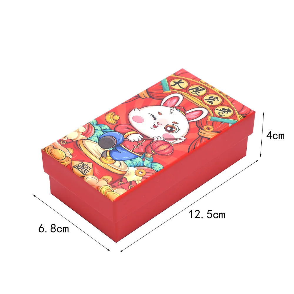 Custom Logo Luxury Rigid Cardboard Paper 2023 Red Gift Box Chinese New Year Gift Box Packaging