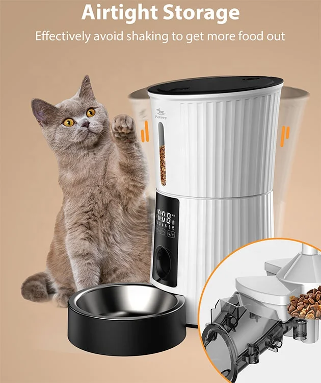 Smarter Stainless Steel Auto Closing Pet Cat Puppy Dog Timing Feeder Bowl Large Food Dispenser Automatic Bowl For Dog Multi Cat