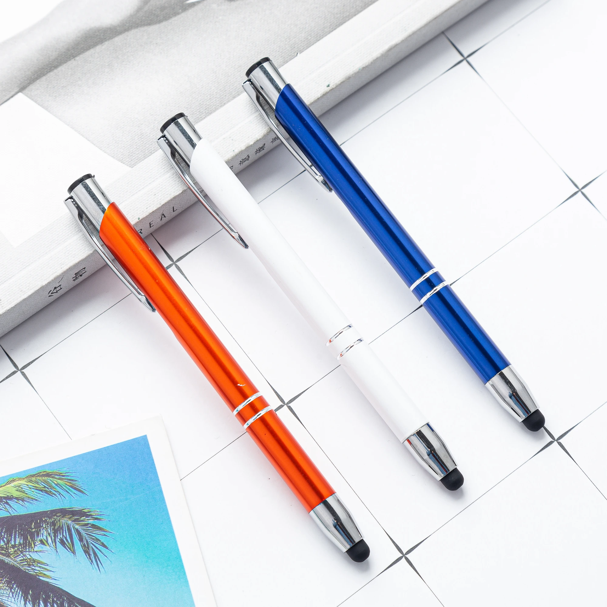 Stocking Multicolor Pen Click Customized Logo Metal Stylus Ballpoint Pen Cheap Price