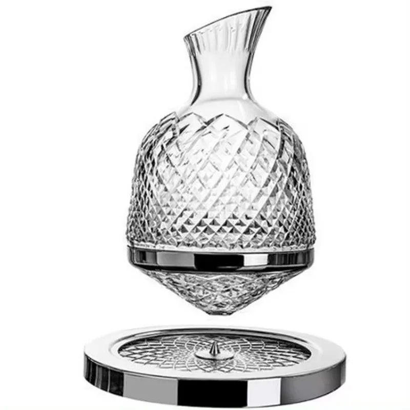 1200ml Crystal Glass Rotary Whisky Decanter Bar Hotel Home Wine Decanters