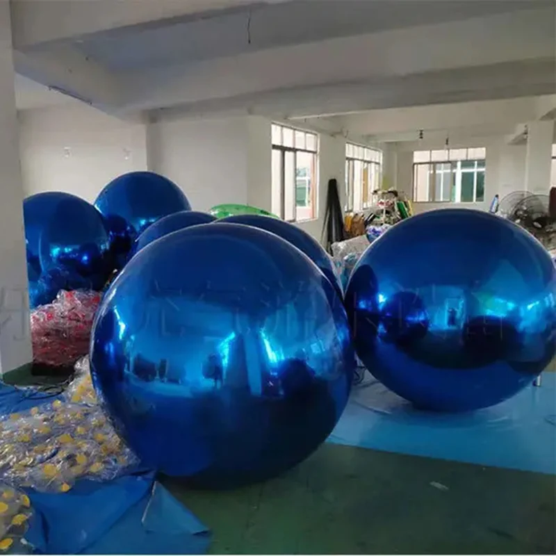 Party Event Decor PVC Mirror Balls Double Layers Hanging Inflatable Mirror Spheres Balloons 2m 3m Giant Hot Pink Easter 1 Color