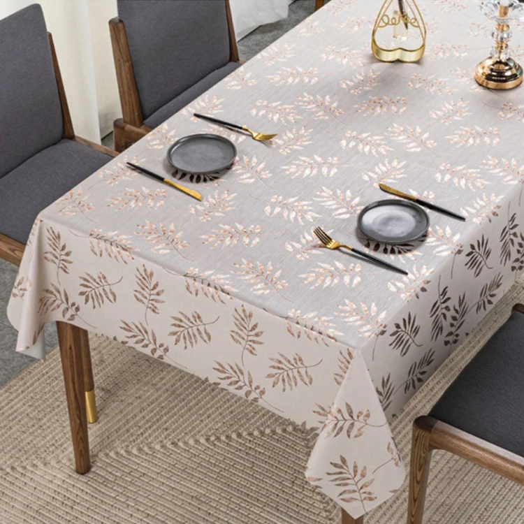 Light Luxury Home Dinning Hollow White Gold Pvc oilcloth tablecloth