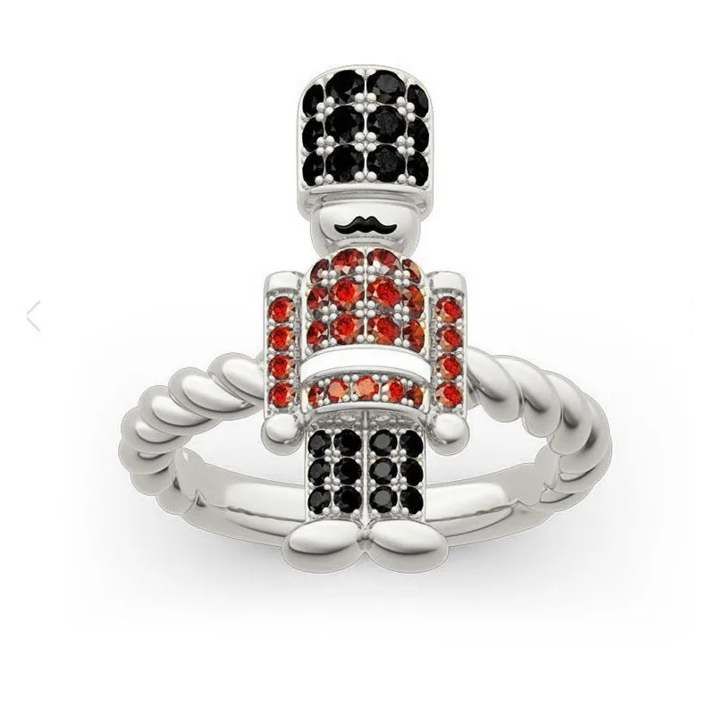 Jachon Simple Ins personality Panda hug zircon bamboo opening ring niche design temperament ring