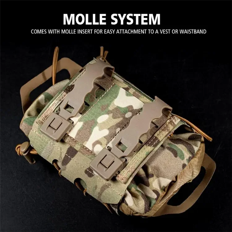 Tactical Pouch MOLLE Rapid First-aid Belt Pouch Survival Two-Piece System Med Roll Carrier Hypalon Handle Bag