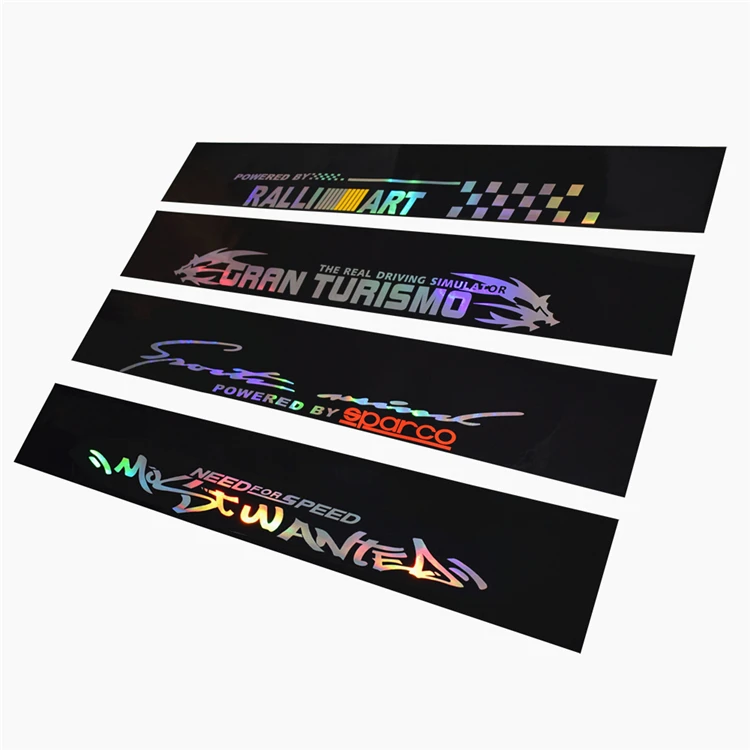 Die Cut Black Printing Holographic Stickers Reflective Car Sticker Custom Hologram Label Sticker
