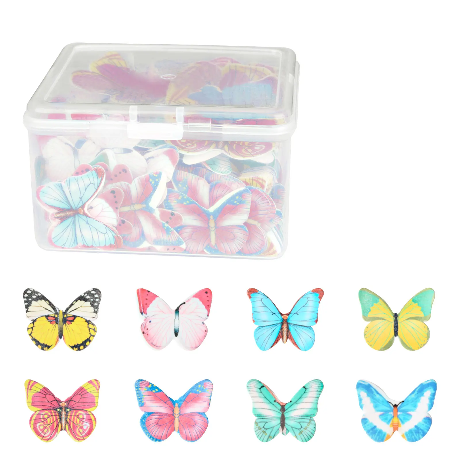 Edible Butterfly Wafer Paper Cake Toppers Rice Paper Edible Butterfly Happy Birthday Food Cupcake Decorations