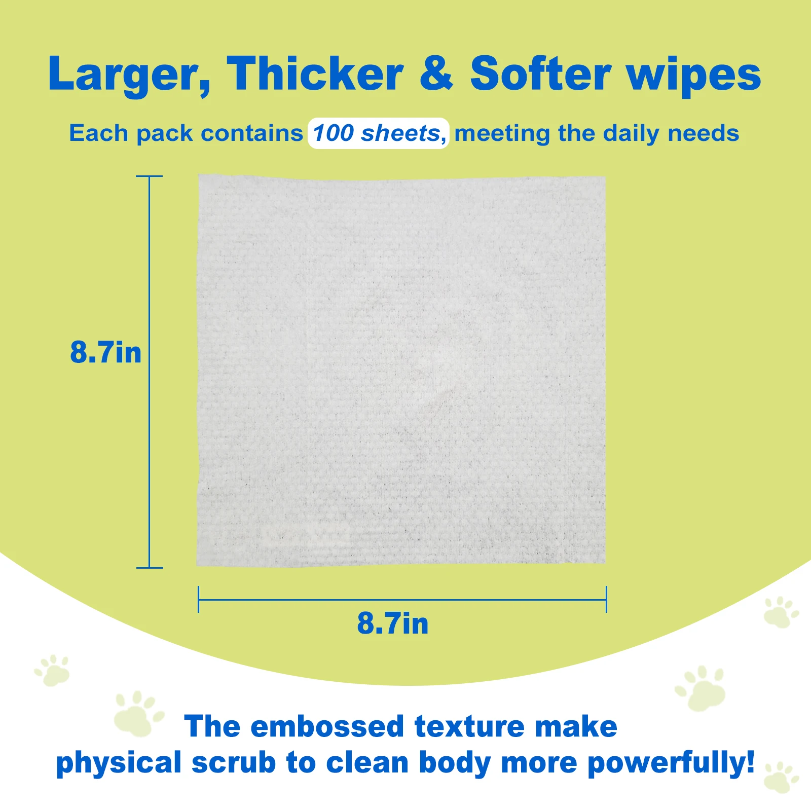 Natural Disposable cleaning alcohol free pet wipes for dog 100pcs