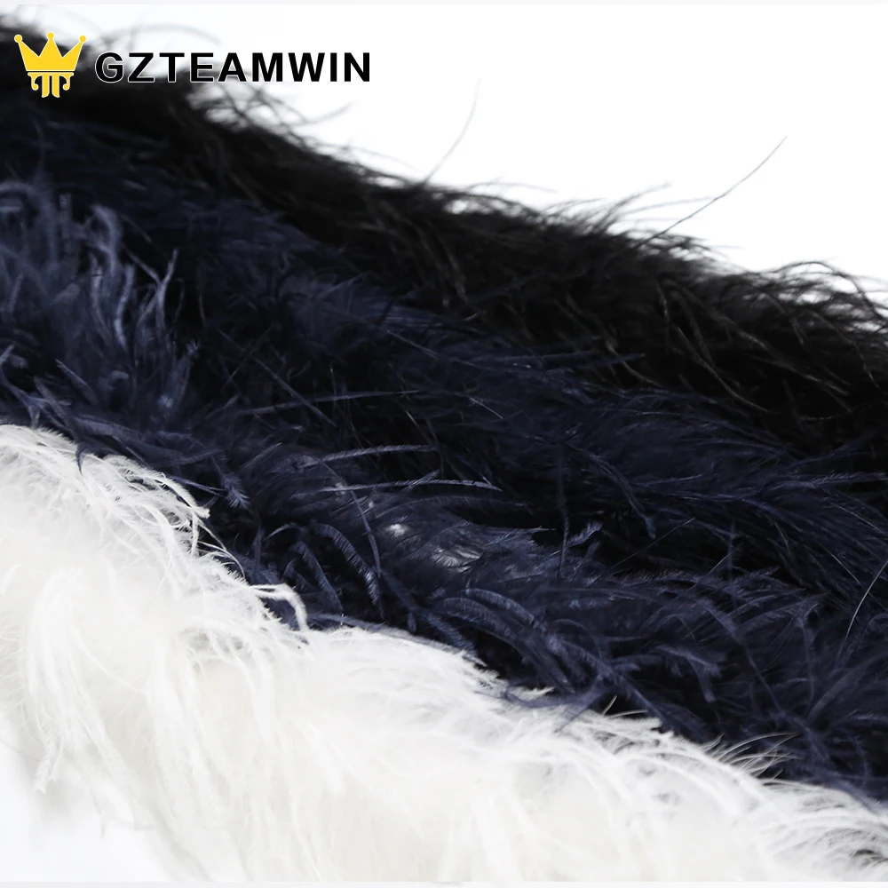 High Density Feather strip 2-3 floors Garment Accessories Plumges Decor Fancy Lace Trim Fabric Ostrich Feather Trim Feather