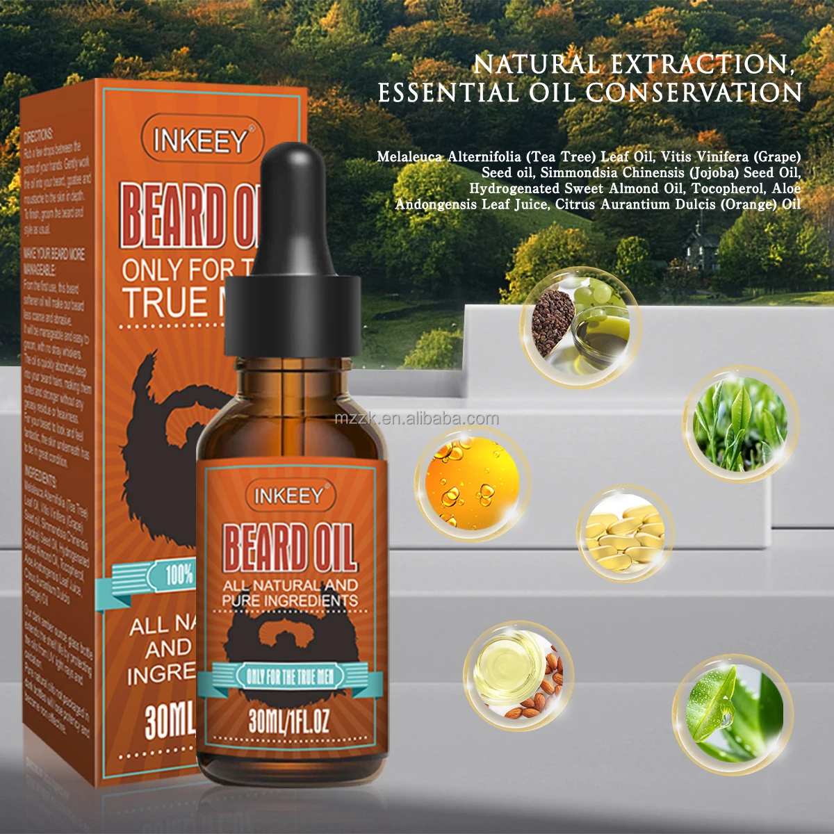 Scented Beard Oil Conditioner 100% Pure Natural Beard Oil for Groomed Beards Mustaches Moisturized Skin