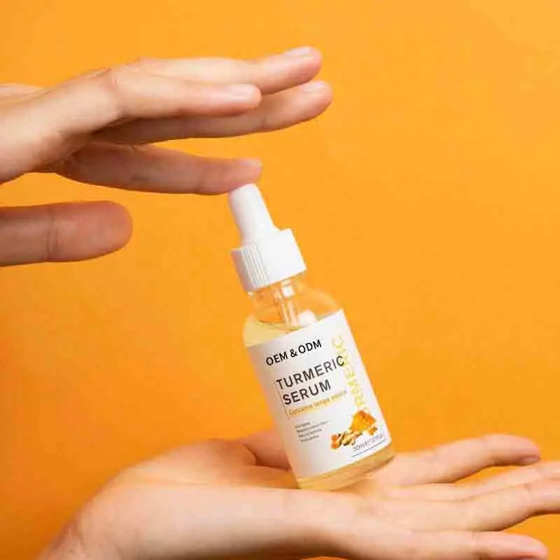 Facial Turmeric Skin Care Brightens Anti-Acne Dark Spots Removal Serum Turmeric Root Extract Turmeric Serum