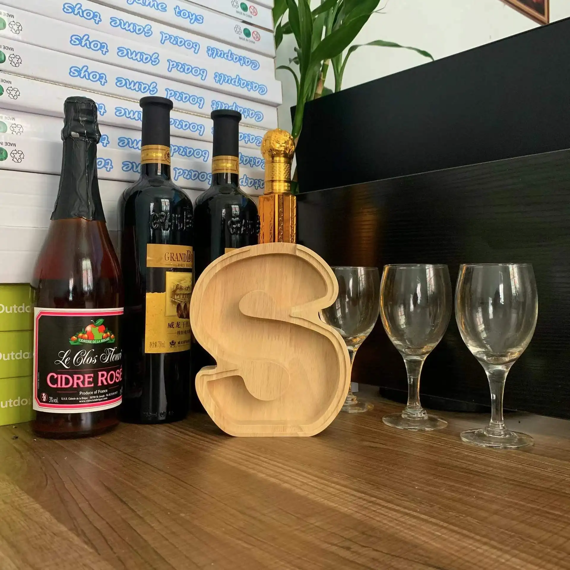 AHOME Wooden Alphabet Piggy Bank Brick Boxes Make Your Saving Money Dreams Come True