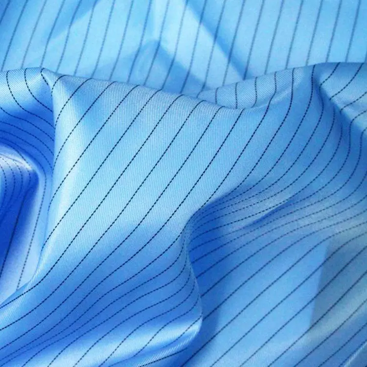 Wholesale Polyester Anti Static Fabric Lint Free Esd 5mm Fabric For Cleanroom Workwear