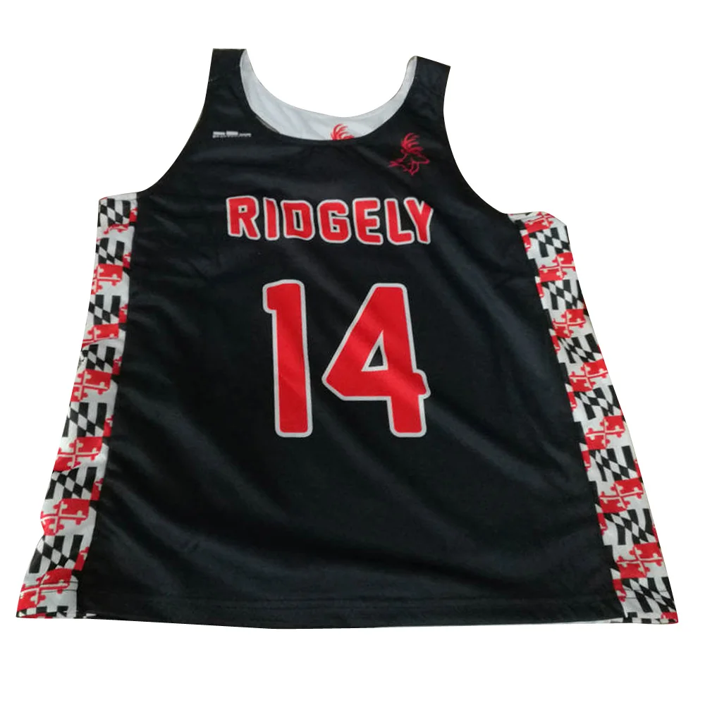 Custom  Ladies cut racerback lacrosse reversible jerseys sublimation 100% polyester lacrosse pinnies