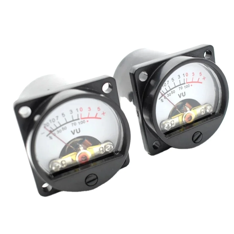 2pcs 500uA 630 ohms Analog Panel 34mm VU DB Meter Audio Level Meter 6-12V Warm Back Light for Amplifier radio