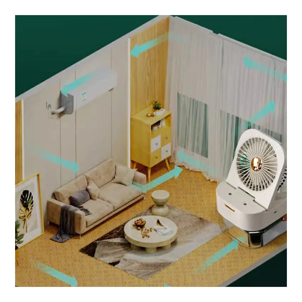 Small air conditioner, small fan, silent office electric fan, small humidifier, spray wall fan, desktop rechargeable table fan