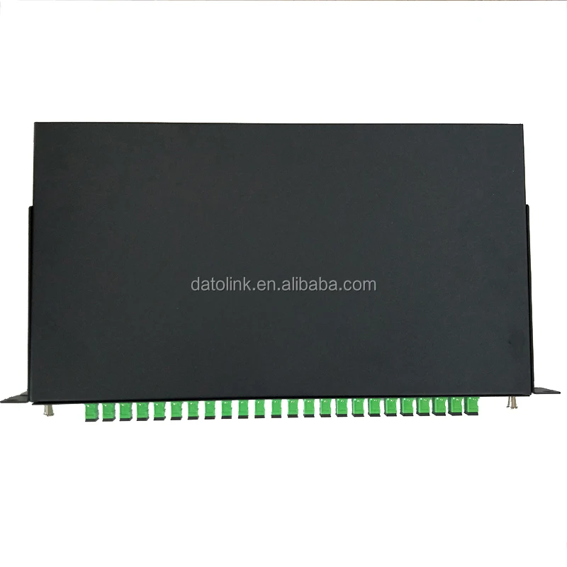 FTTH 1U 24 port ODF fiber distribution box SC LC sliding out Fiber optic patch panel DIO Bandeja odf con adaptador