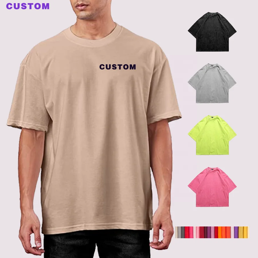 Custom High Quality 100% Cotton Vintage Blank Men T Shirts Heavyweight Oversized T Shirt Printing Custom Tee Shirt