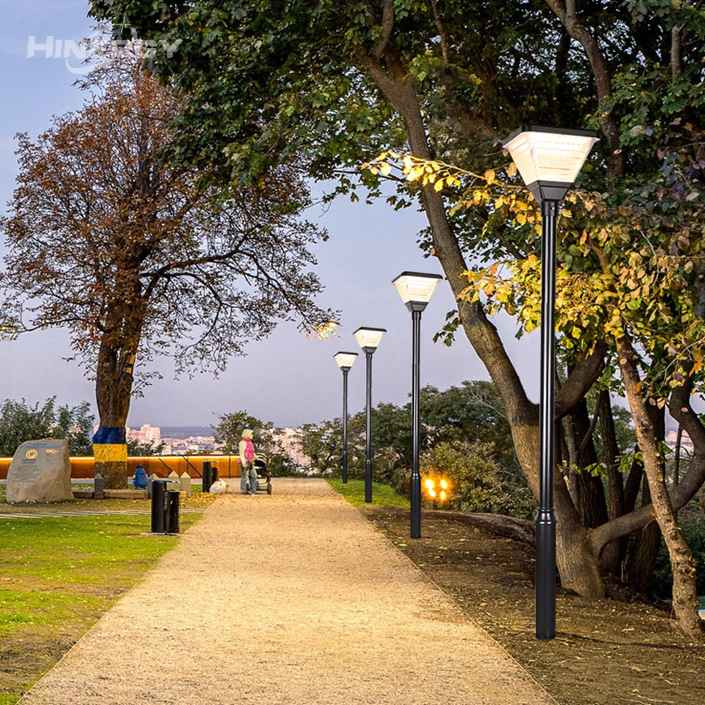 Solar Pole Light Outdoor Solar Street Garden Pole Light For Pathway Courtyard Drive Way Lighting