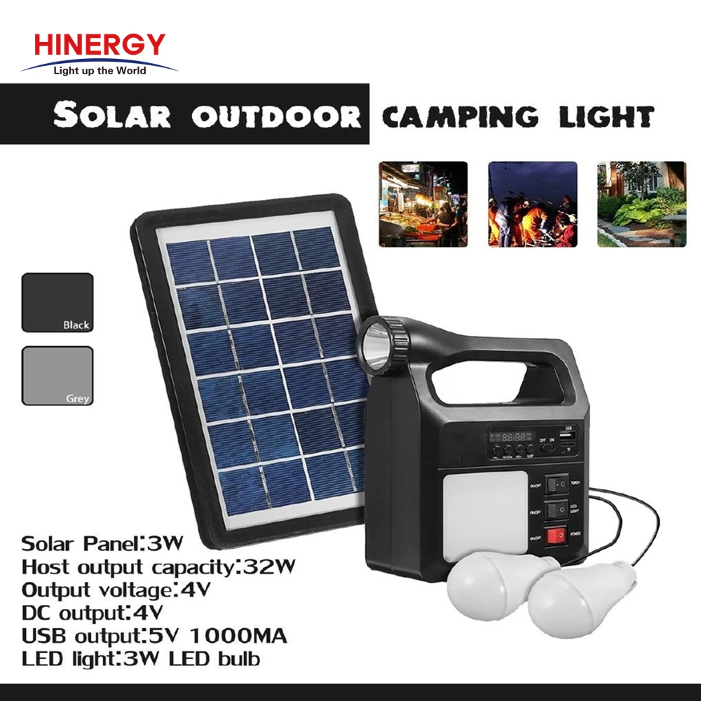 Emergency Mini Portable Solar Power Energy Home Lighting System with Charger Radio MP3 Player Blue tooth